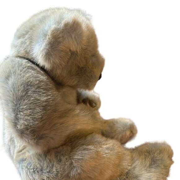 Vintage Ty Inc. 1999 Plush Teddy Bear Blue Brown Fur With Grey Ribbon - Picture 6 of 8